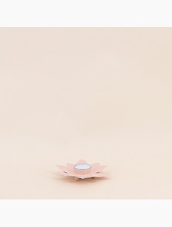 Lot de 2 bougeoirs fleurs rose 12cm