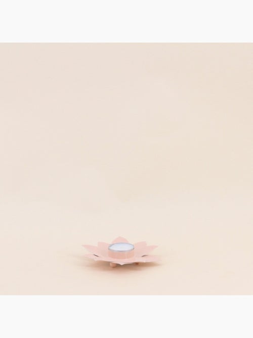Lot de 2 bougeoirs fleurs rose 12cm - Kiabi