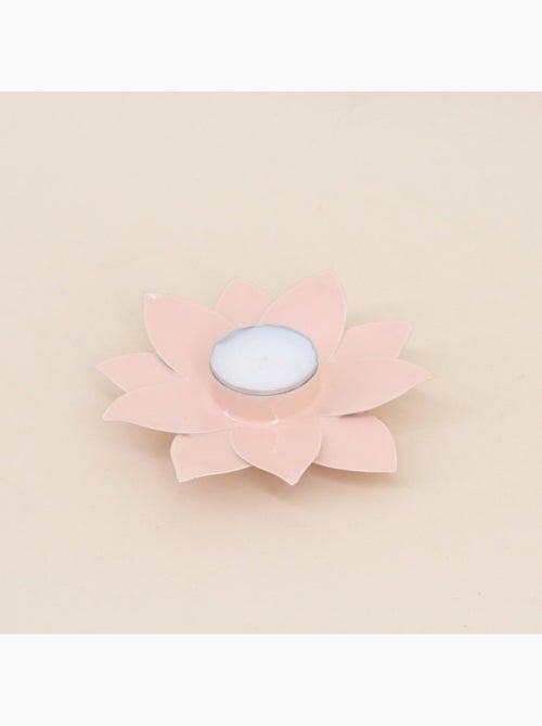 Lot de 2 bougeoirs fleurs rose 12cm - Kiabi