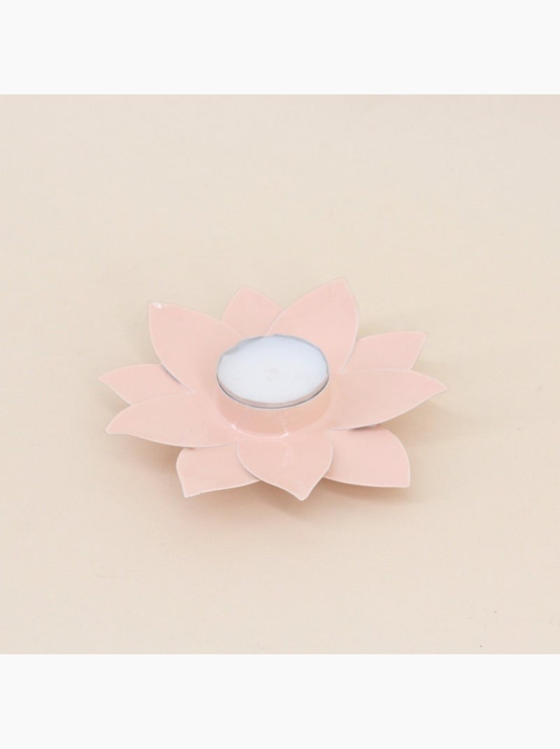 Lot de 2 bougeoirs fleurs rose 12cm Rose - Kiabi