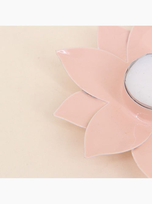 Lot de 2 bougeoirs fleurs rose 12cm - Kiabi