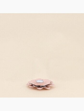 Lot de 2 bougeoirs fleurs roses 13cm