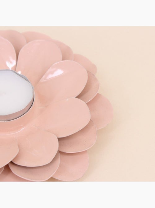 Lot de 2 bougeoirs fleurs roses 13cm - Kiabi