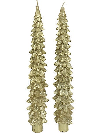 Lot de 2 bougies bâton sapin