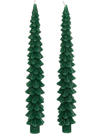 Lot de 2 bougies bâton sapin