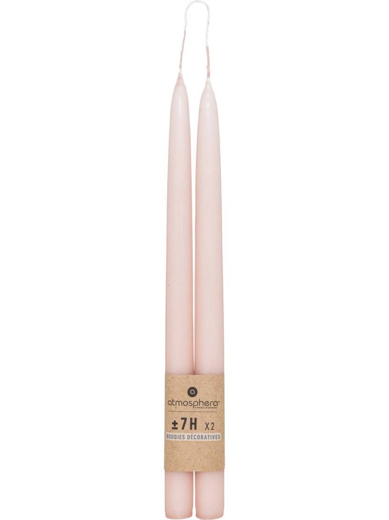 Lot de 2 bougies bâtons HUGO Rose - Kiabi