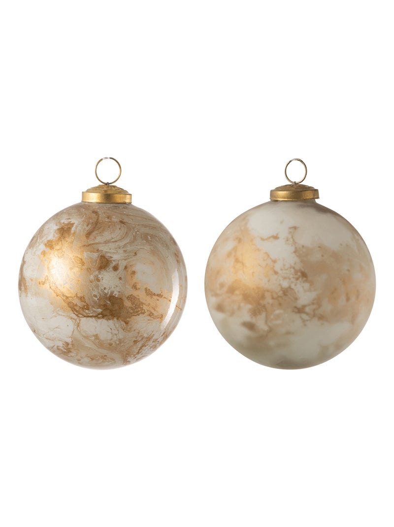 Lot de 2 boules de noël Doré/or - Kiabi