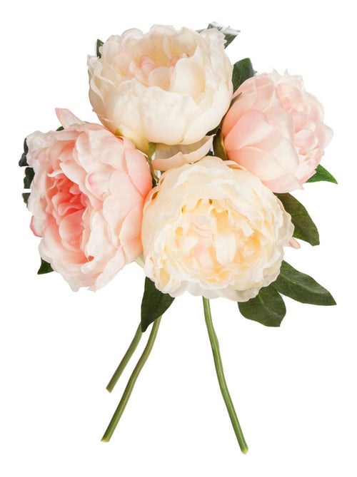 Lot de 2 bouquets artificiels de 4 pivoines BELY - Kiabi Lot de 2 bouquets artificiels de 4 pivoines BELY - Kiabi