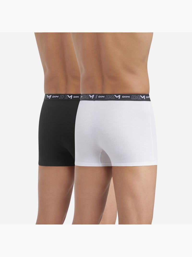 Lot de 2 Boxer Coton Strech Blanc - Kiabi