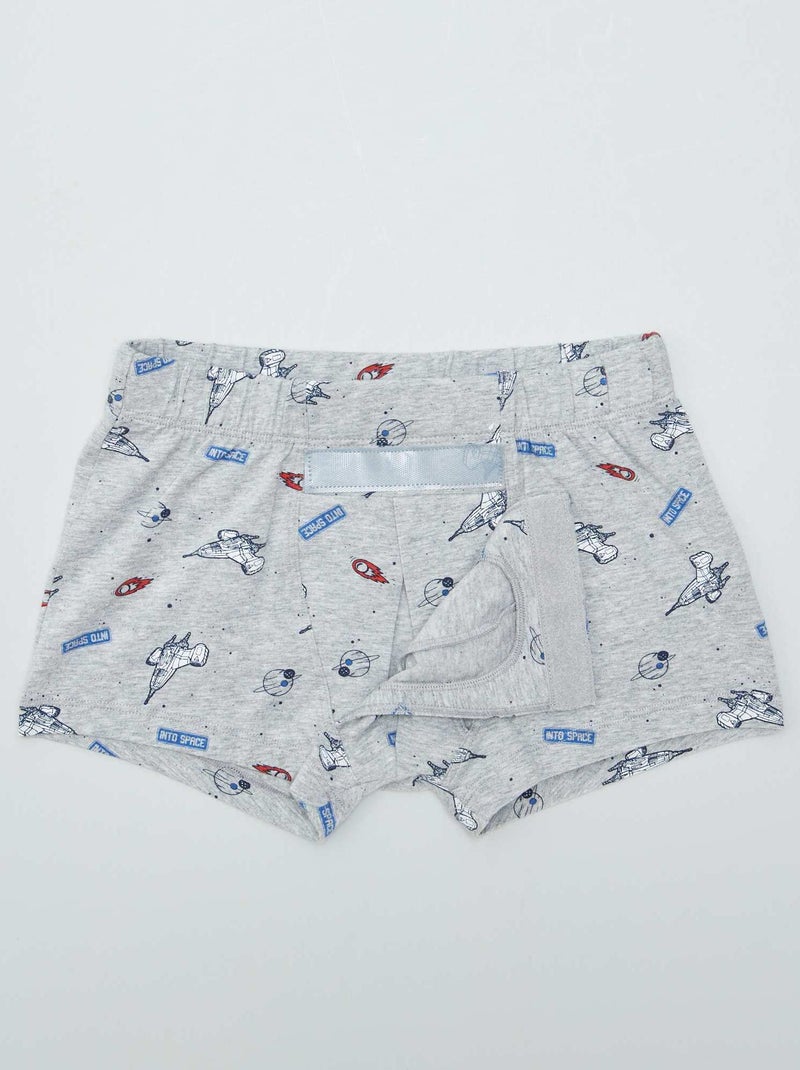 Lot de 2 boxers à scratchs - collection facile à enfiler Vert/gris - Kiabi