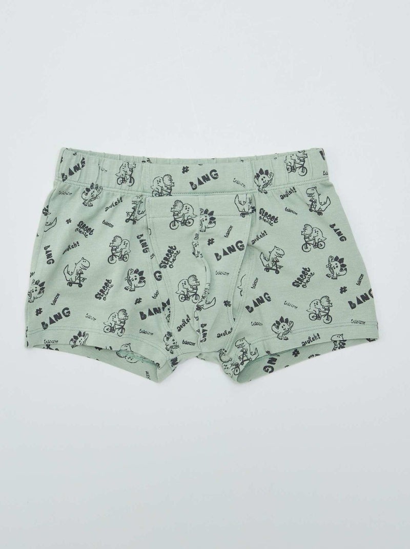 Lot de 2 boxers à scratchs - So Easy Vert/gris - Kiabi