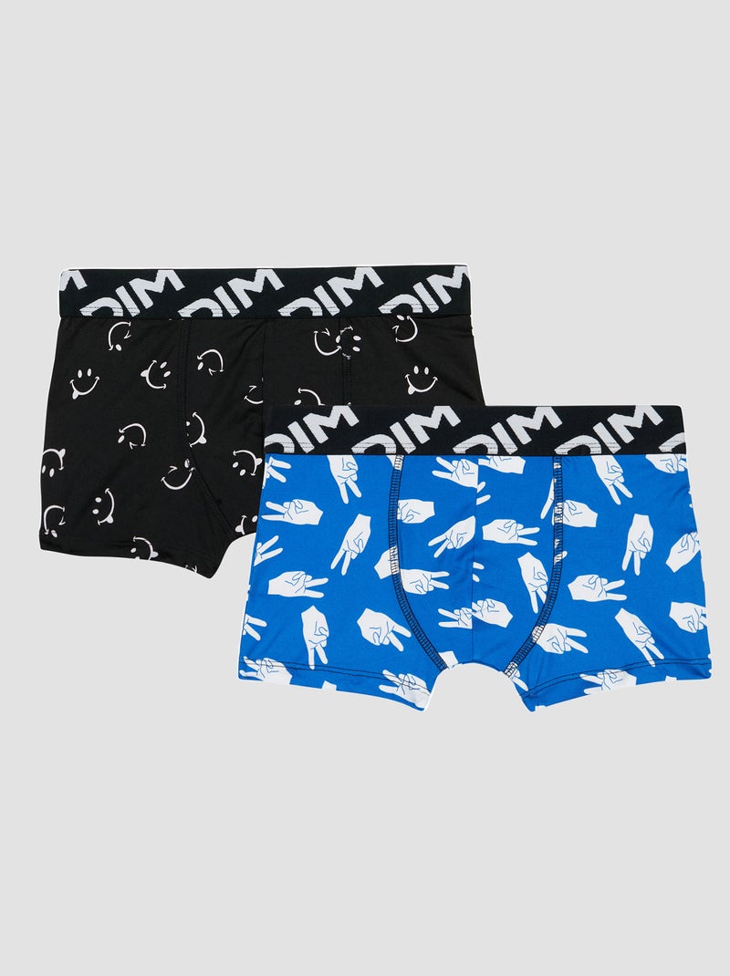 Lot de 2 boxers avec imprimé Bleu/gris - Kiabi