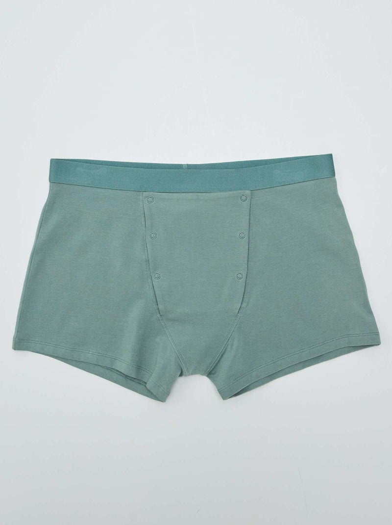 Lot de 2 boxers avec ouverture à pressions - collection facile à enfiler Bleu/vert - Kiabi