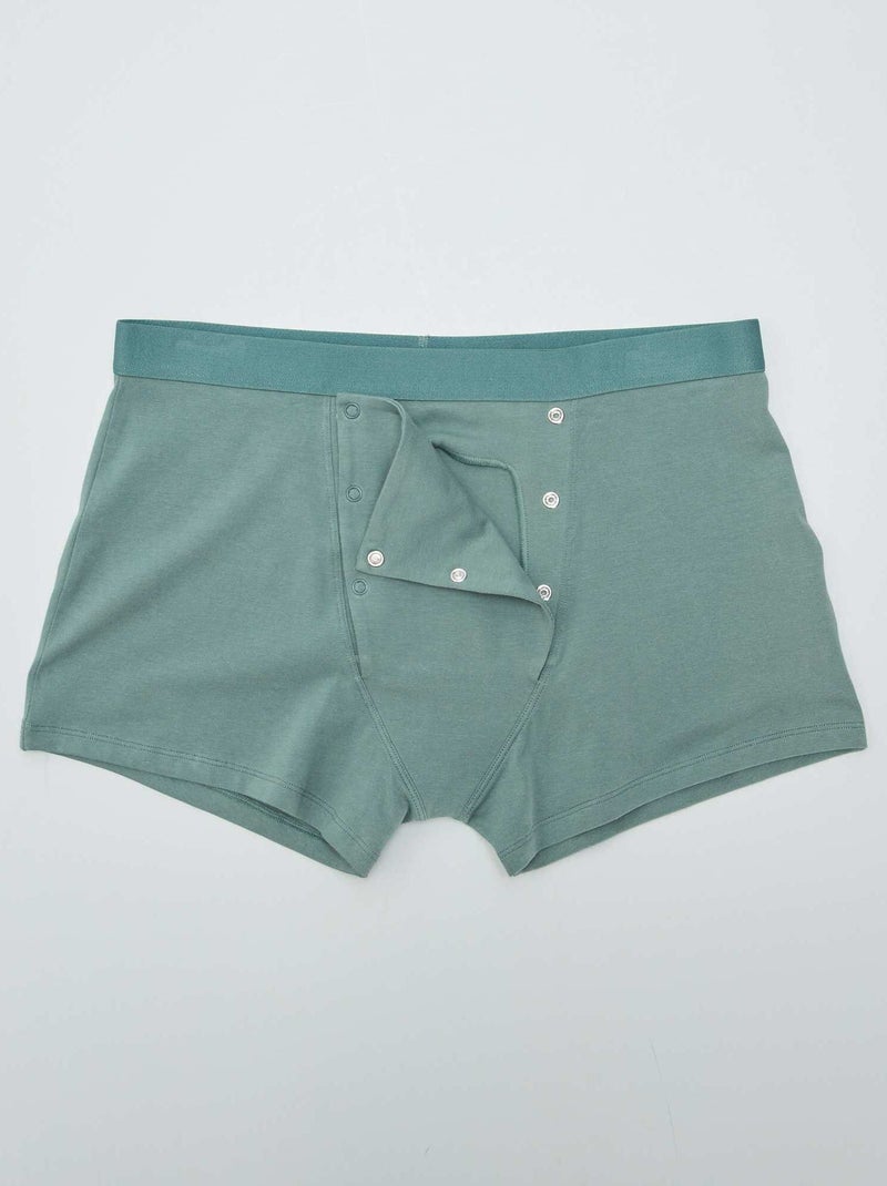 Lot de 2 boxers avec ouverture à pressions - collection facile à enfiler Bleu/vert - Kiabi