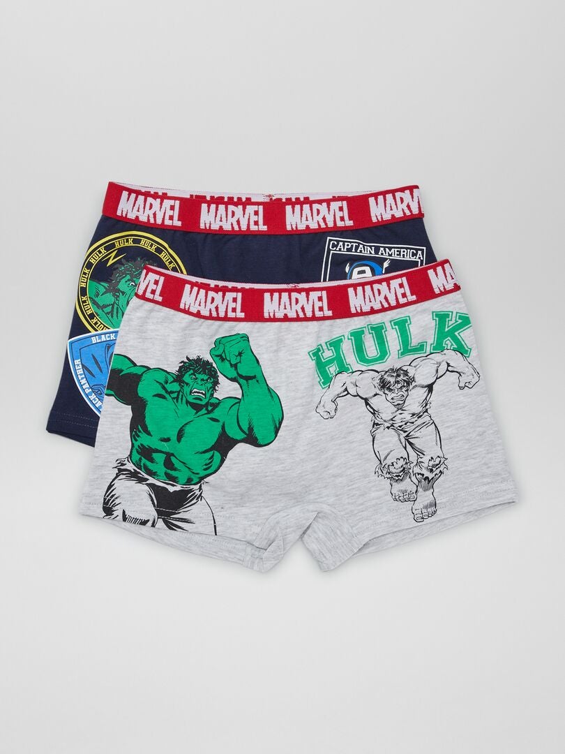 Lot de 2 boxers 'Avengers' - Gris/bleu marine - Kiabi - 8.00€