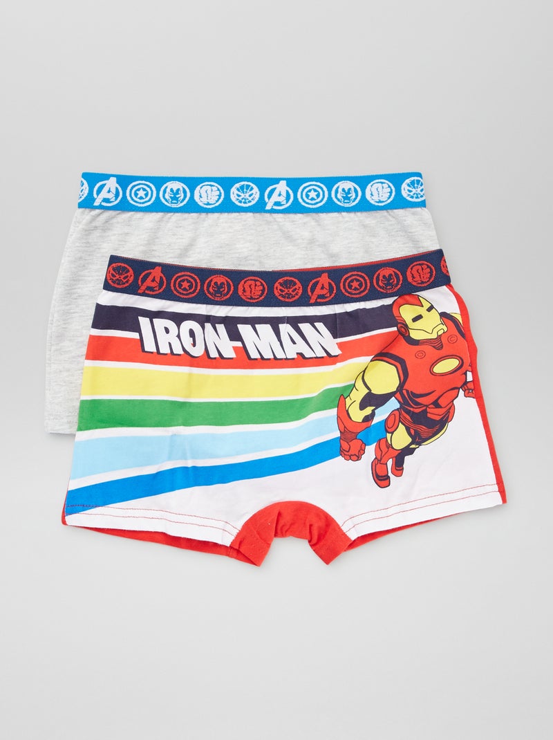 Lot de 2 boxers 'Avengers' rouge/gris - Kiabi