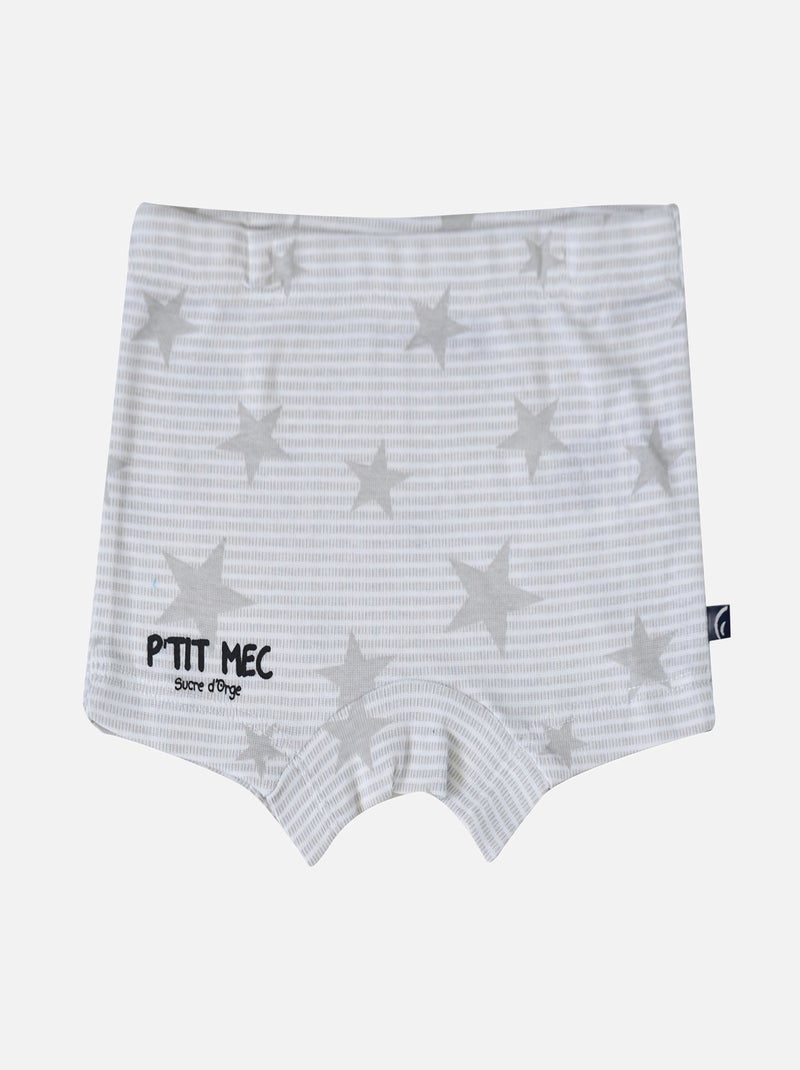 LOT DE 2 BOXERS BEBE ELIOR Blanc Gris - Kiabi