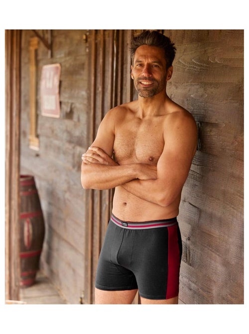 Lot de 2 Boxers Bicolore Stretch   - ATLAS FOR MEN - Kiabi