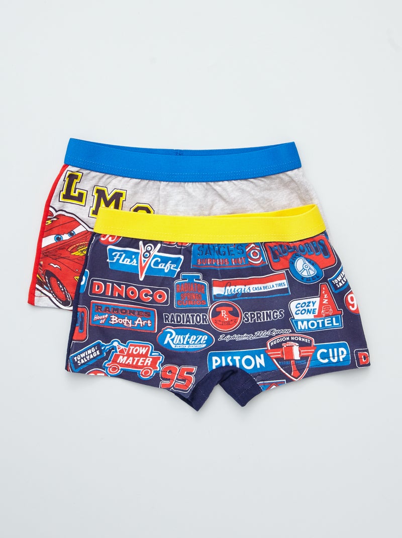 Lot de 2 boxers 'Cars' gris/bleu - Kiabi