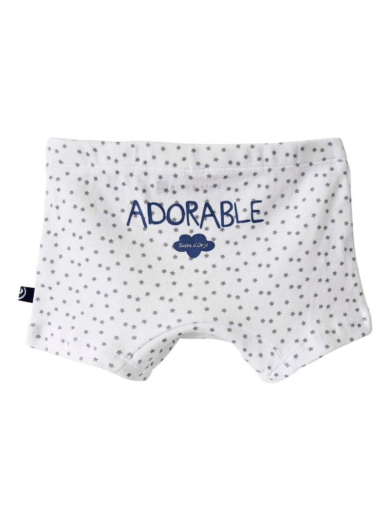 LOT DE 2 BOXERS CHRISTOPHE Blanc Bleu - Kiabi