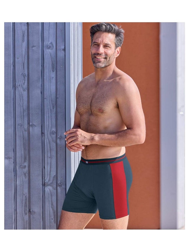 Lot de 2 Boxers Confort  - ATLAS FOR MEN Bleu Rouge - Kiabi