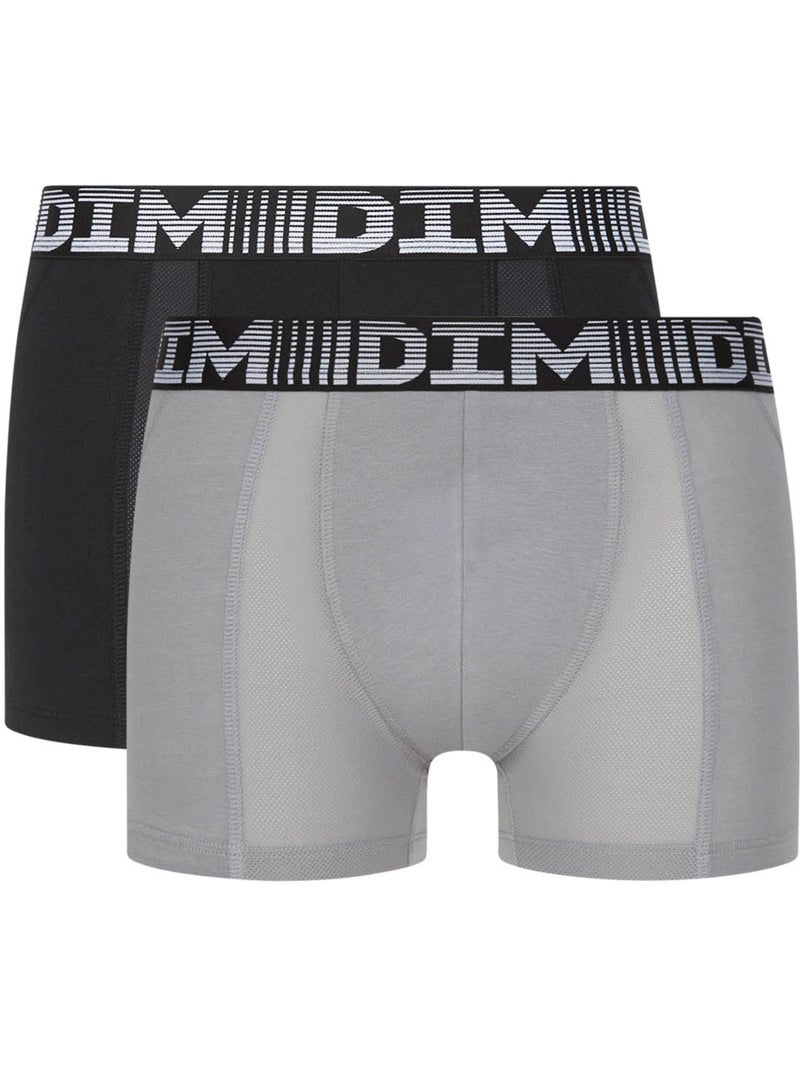 Lot de 2 Boxers Coton 3D Flex Air Blanc - Kiabi