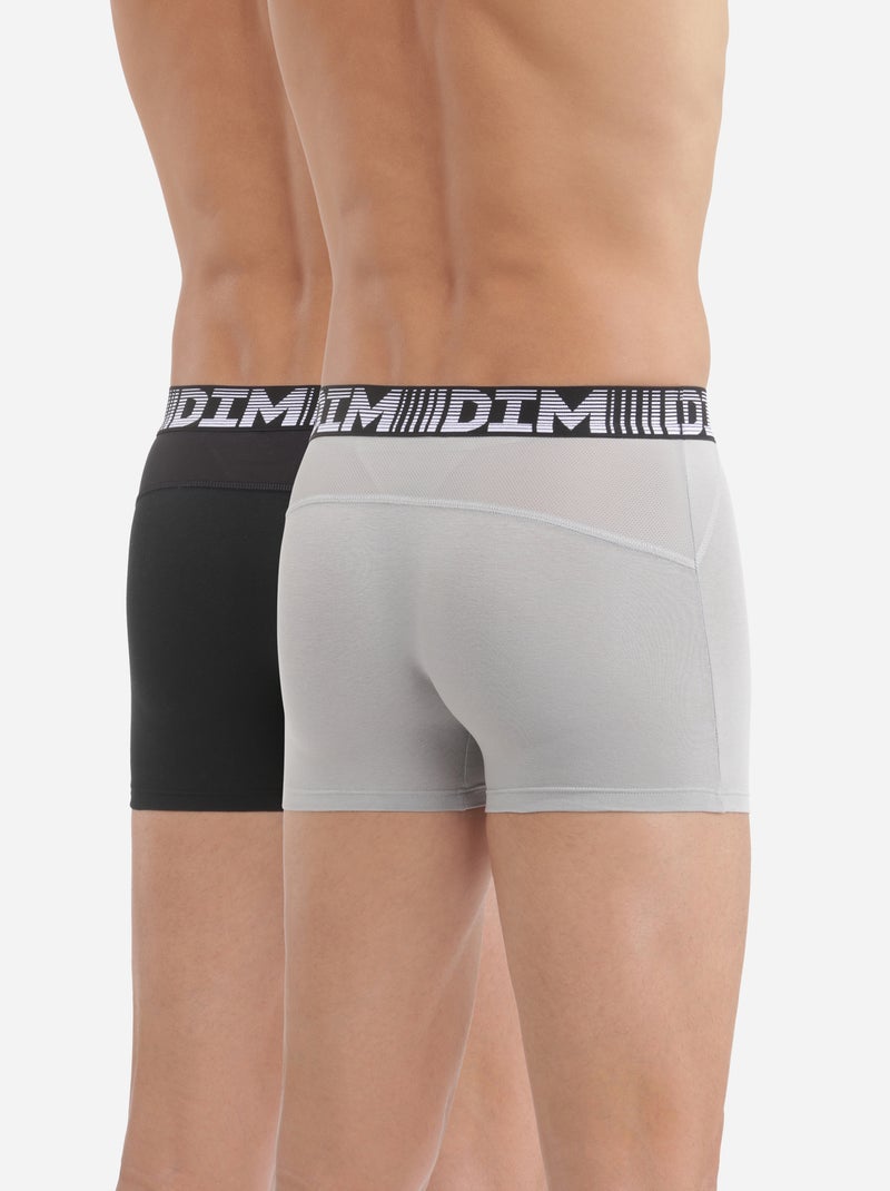 Lot de 2 Boxers Coton 3D Flex Air Noir - Kiabi