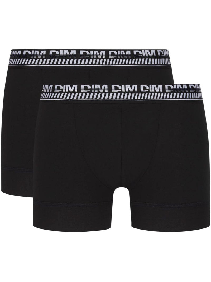 Lot de 2 Boxers Coton 3D Flex Stay and Fit Blanc - Kiabi