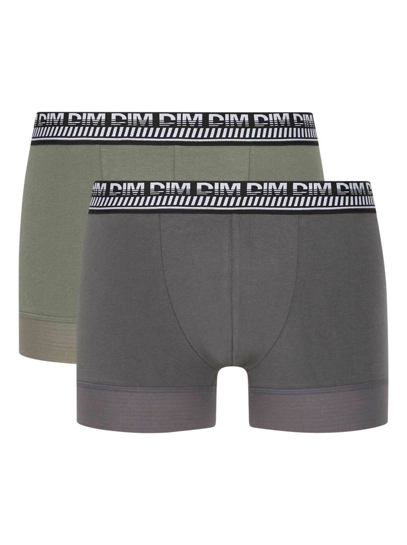 Lot de 2 Boxers Coton 3D Flex Stay and Fit Gris - Kiabi