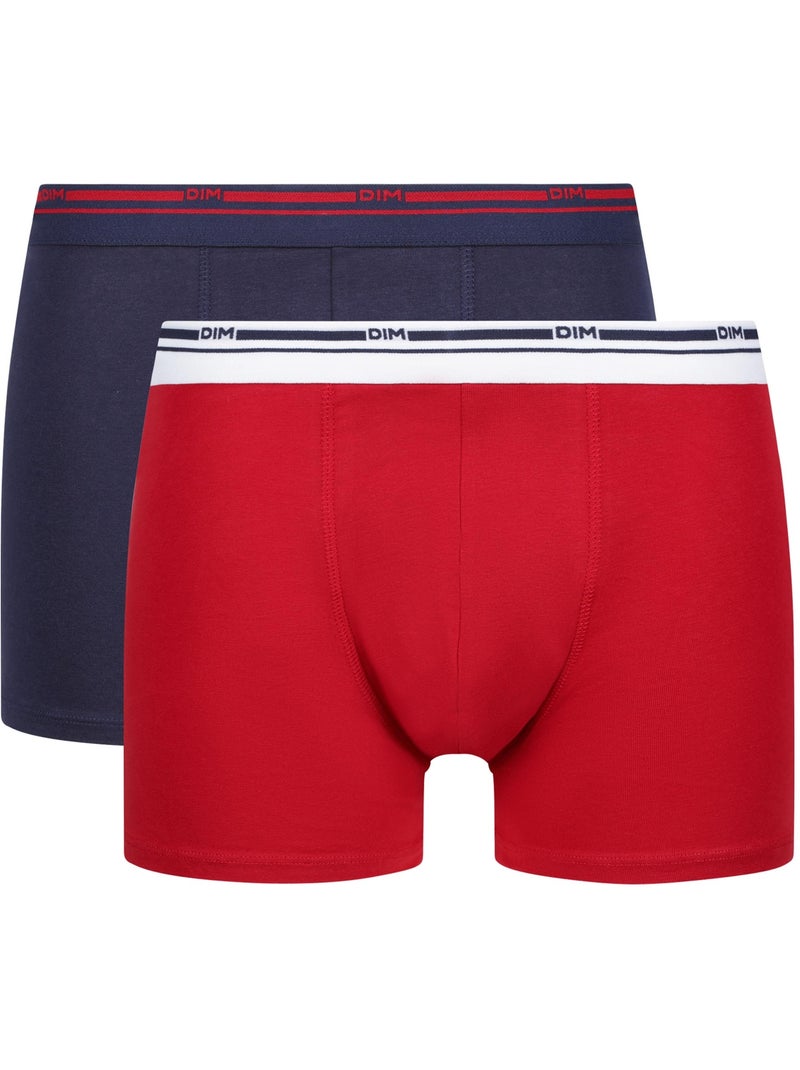 Lot de 2 Boxers Coton Classic Colors Blanc - Kiabi