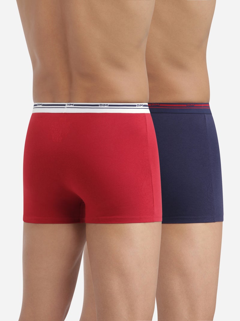 Lot de 2 Boxers Coton Classic Colors Rouge - Kiabi