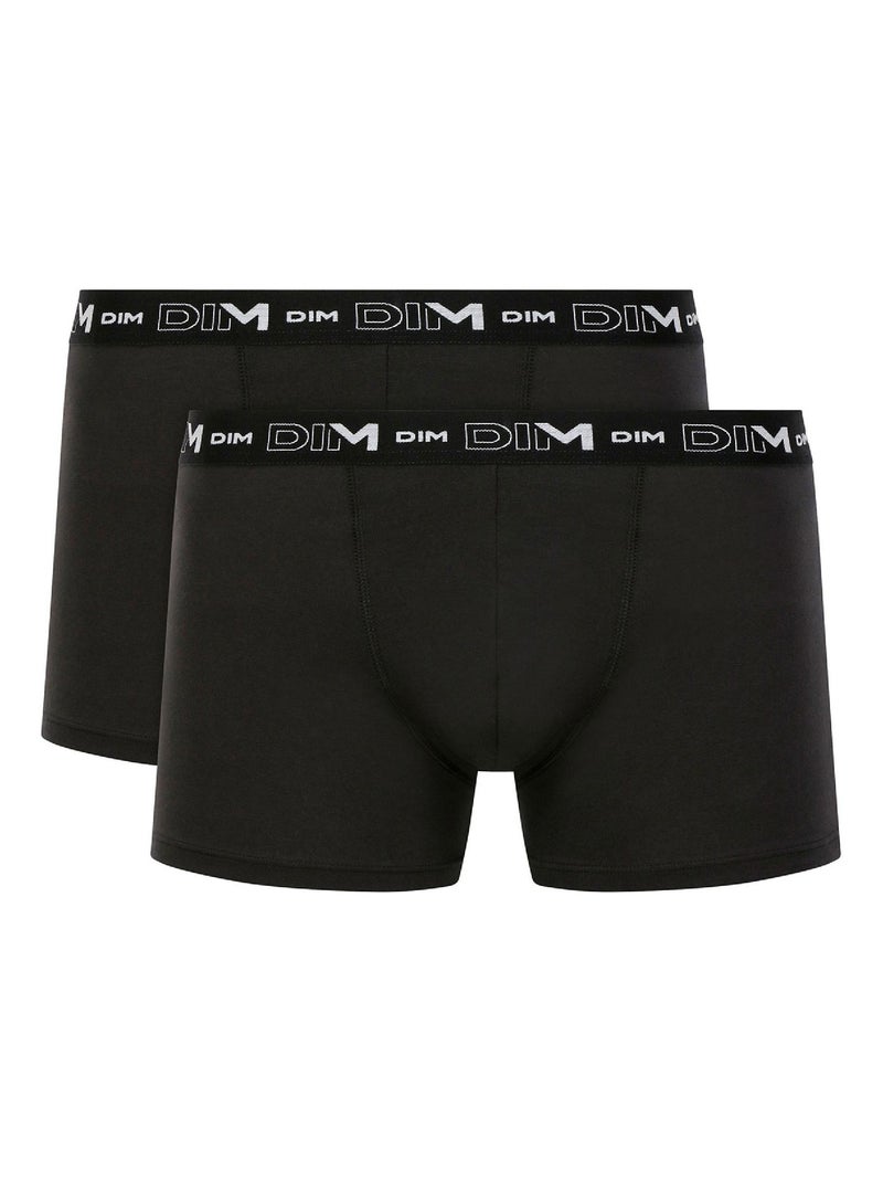 Lot de 2 Boxers coton Coton Stretch Noir - Kiabi