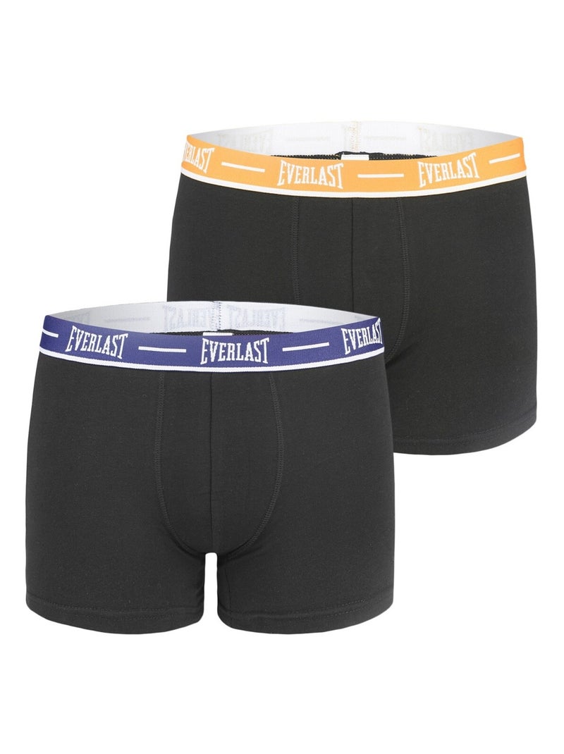 Lot de 2 Boxers coton homme ceinture Brand Everlast Noir - Kiabi