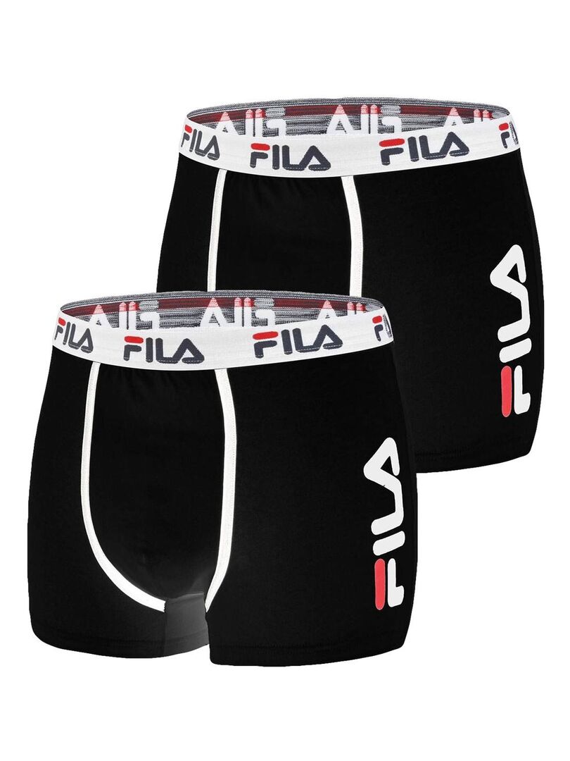 Lot de 2 Boxers coton homme FU5040 Uni Fila - Noir - Kiabi - 19.90€