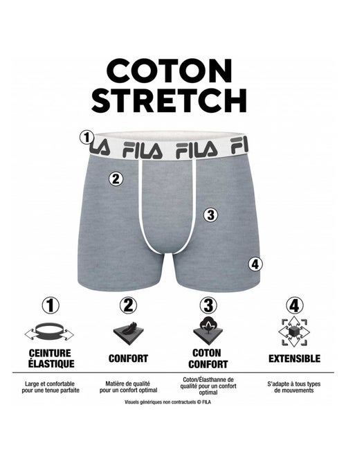 Lot de 2 Boxers coton homme FU5040 Uni Fila - Kiabi