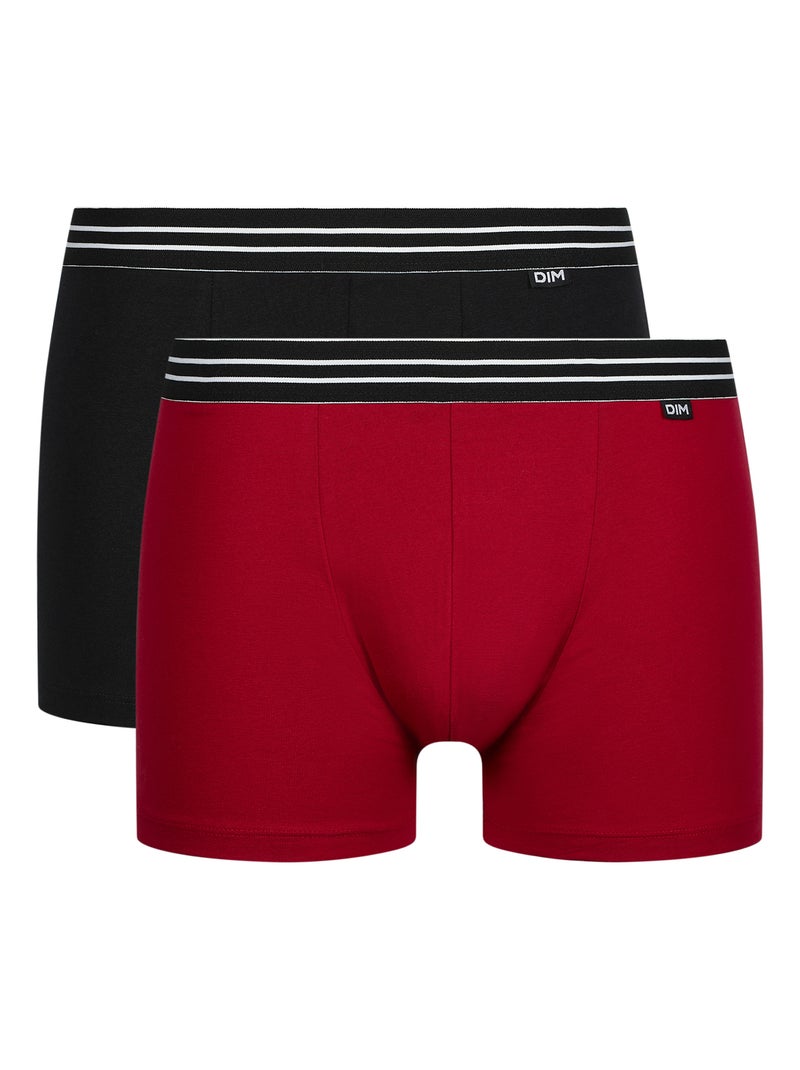Lot de 2 Boxers Coton Respirant EcoDim Rouge - Kiabi