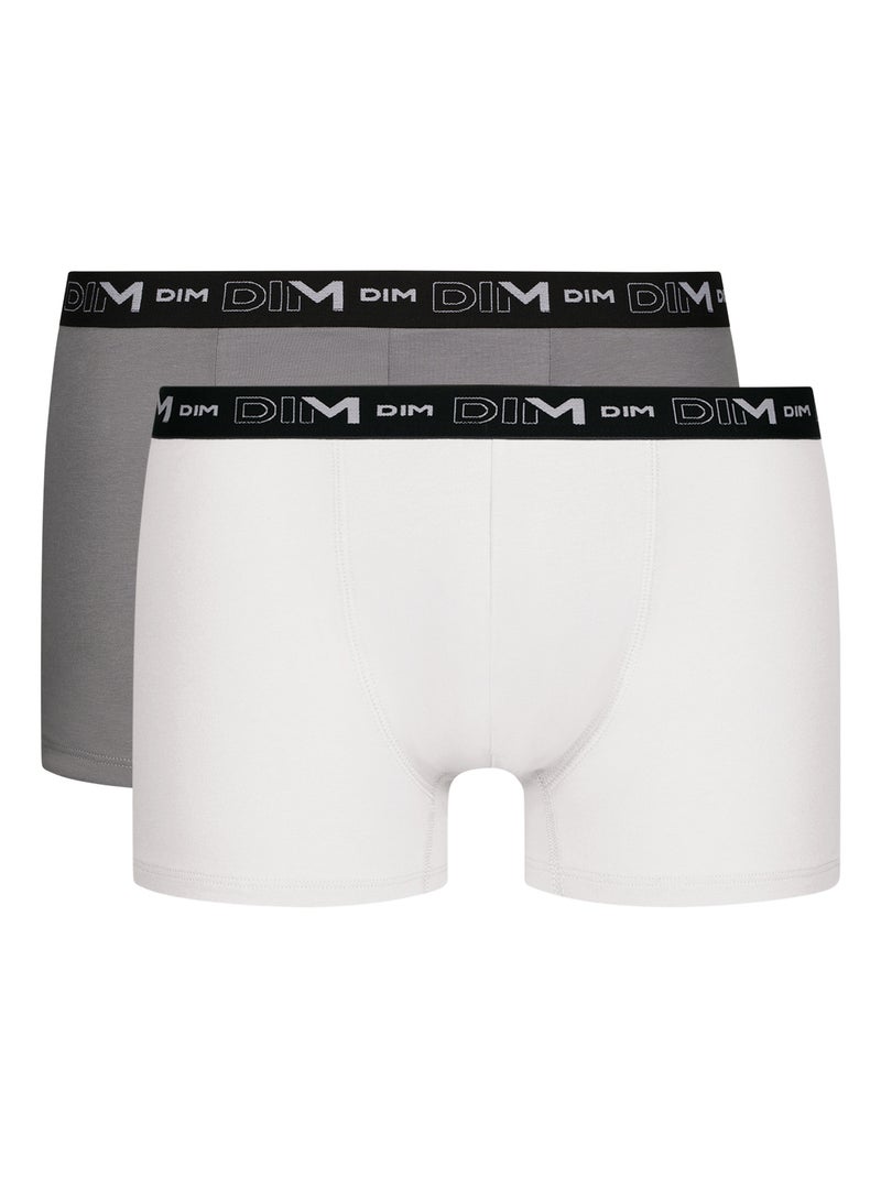 Lot de 2 Boxers Coton Strech Gris - Kiabi