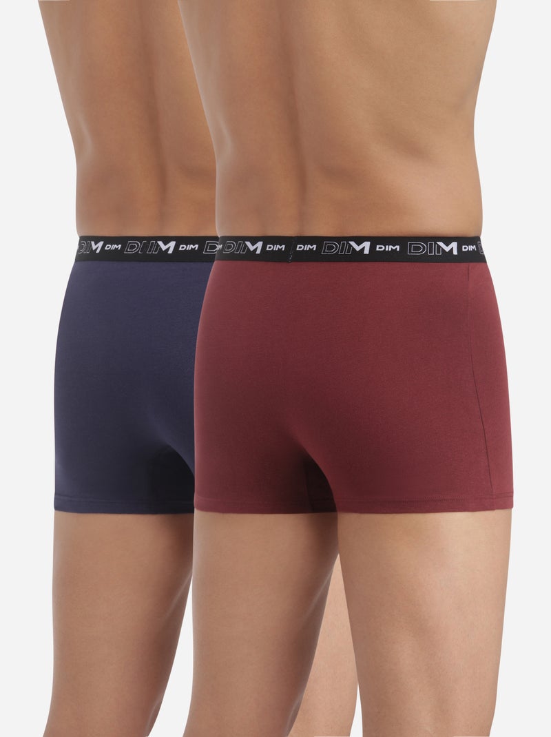 Lot de 2 Boxers Coton Strech Rouge carmin - Kiabi
