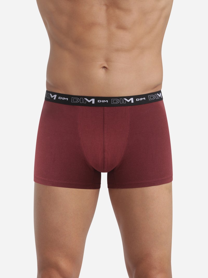 Lot de 2 Boxers Coton Strech Rouge carmin - Kiabi
