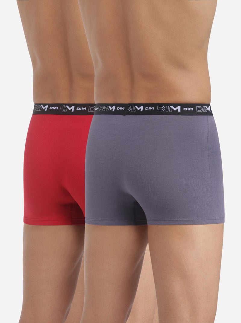Lot de 2 Boxers Coton Strech Rouge vermillon - Kiabi