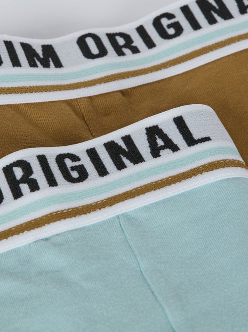 Lot de 2 boxers coton stretch ceinture rétro Originals - Kiabi