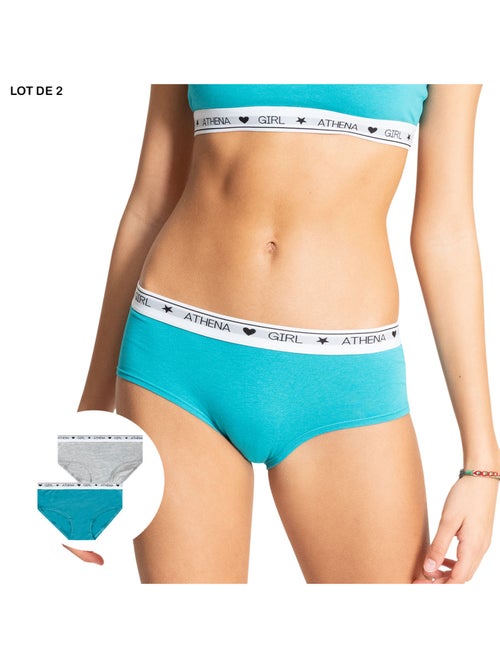 Lot de 2 boxers Coton Ultra Doux by Athena Fille - Kiabi Lot de 2 boxers Coton Ultra Doux by Athena Fille - Kiabi