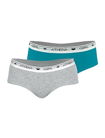 Lot de 2 shortys fille Coton Ultra Doux Athena
