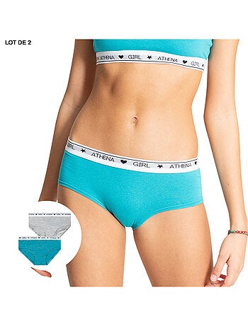 Lot de 2 shortys fille Coton Ultra Doux Athena