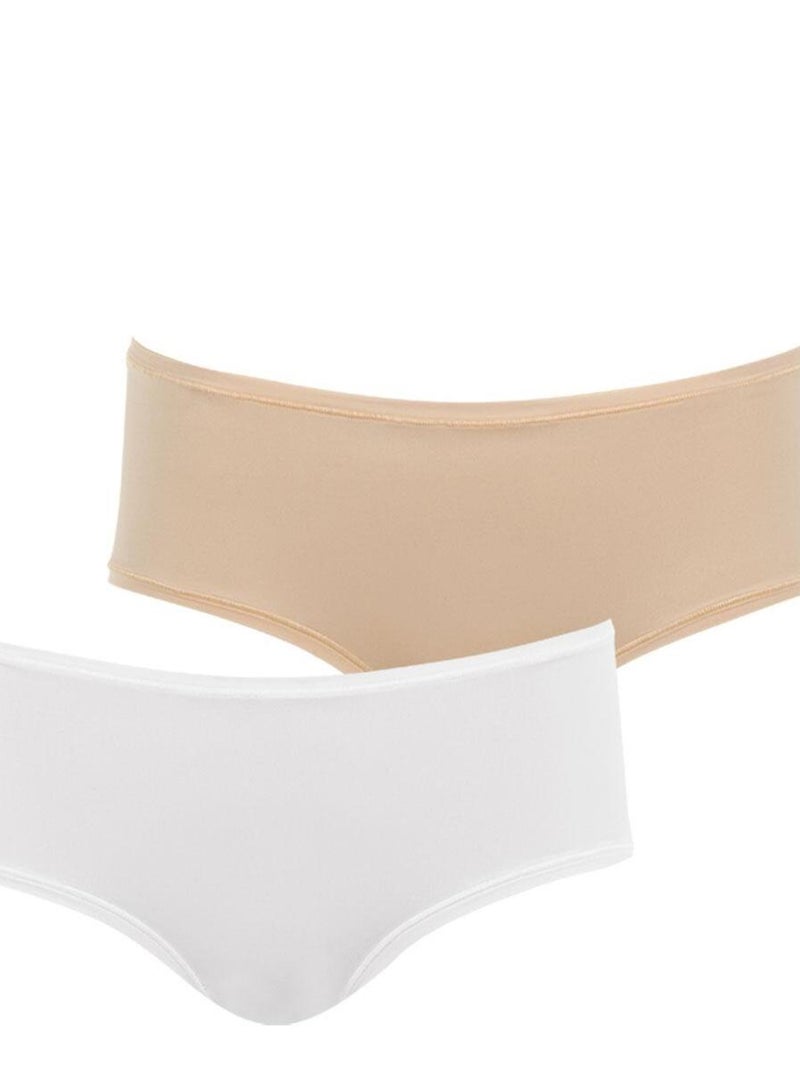 Lot de 2 boxers femme Seconde Peau Blanc - Kiabi