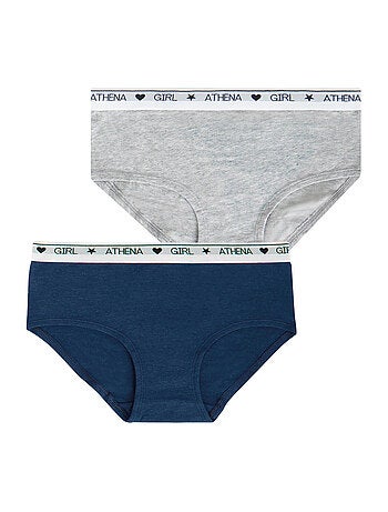 Lot de 2 shortys fille Coton Ultra Doux Athena