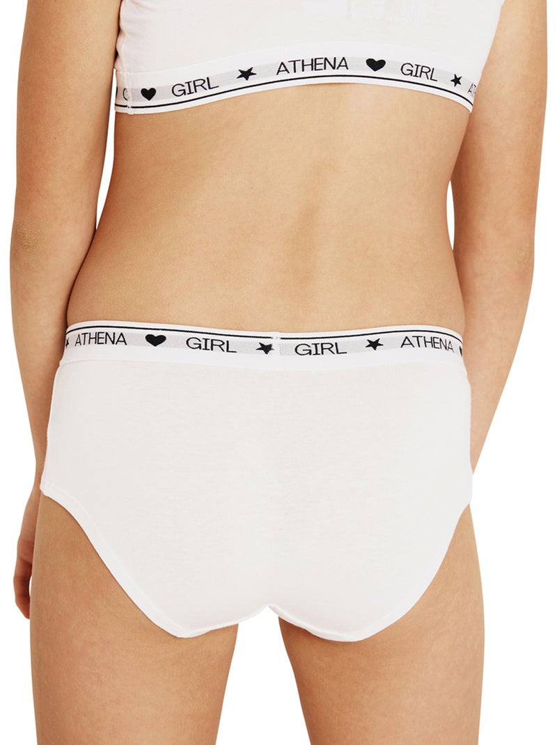 Lot de 2 boxers fille Coton Ultra Doux Girl by Athena Blanc Gris - Kiabi