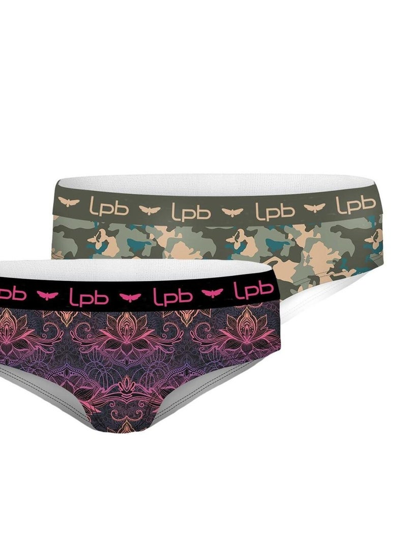Lot de 2 Boxers fille imprimé Les P'tites Bombes Vert - Kiabi