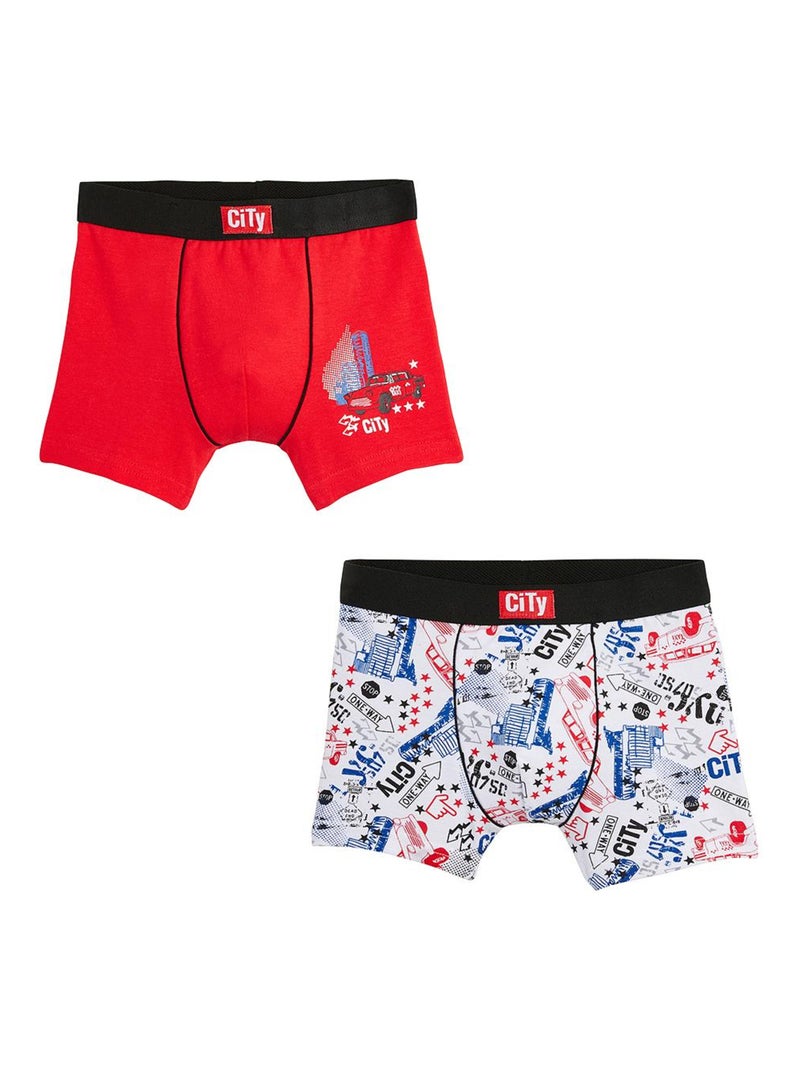 Lot de 2 boxers garçon City New York Multicolore - Kiabi