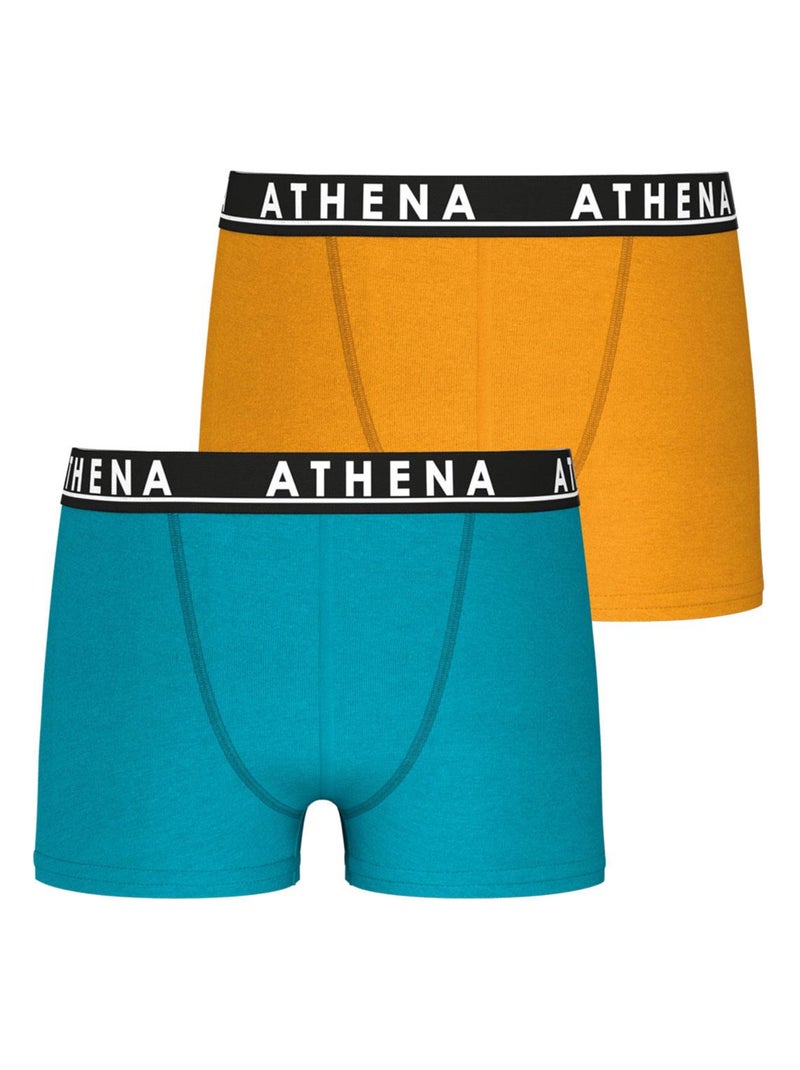 Lot de 2 boxers garçon Citypack Easy Color Bleu Orange - Kiabi